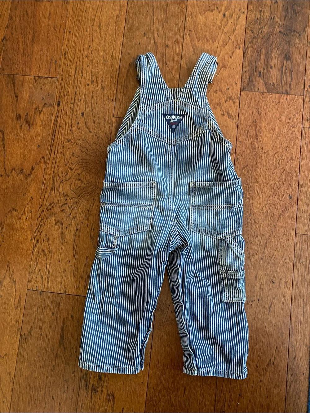 Osh Kosh B’gosh denim striped overalls-12 mos
